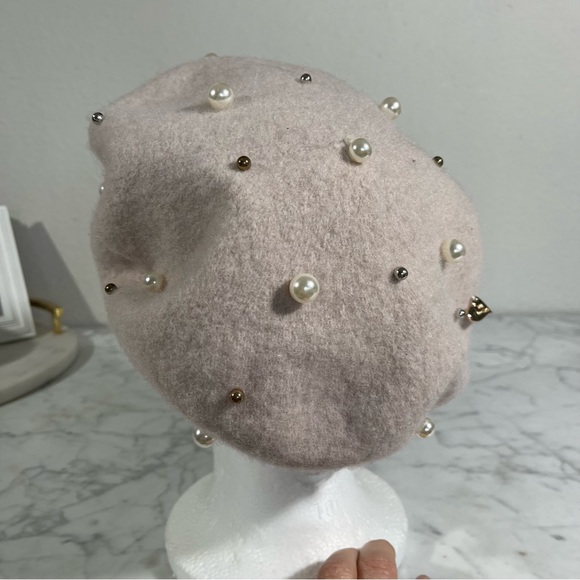 Mi Loves Wool Pearl Beret Hat - Picture 4 of 11
